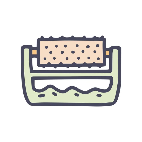 handheld acupuncture roller color vector doodle simple icon