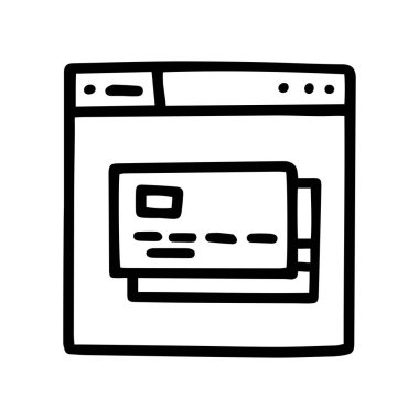 çizgi vektörü karalama basit simge ödemesi kartla