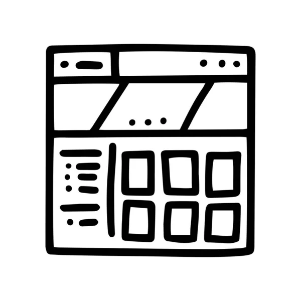 Boutique en ligne ligne vectoriel doodle icône simple — Image vectorielle