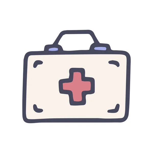 Médecine poitrine couleur vecteur doodle icône simple — Image vectorielle