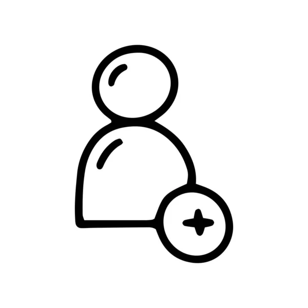 Aggiungere linea di contatto vettore doodle semplice icona — Vettoriale Stock