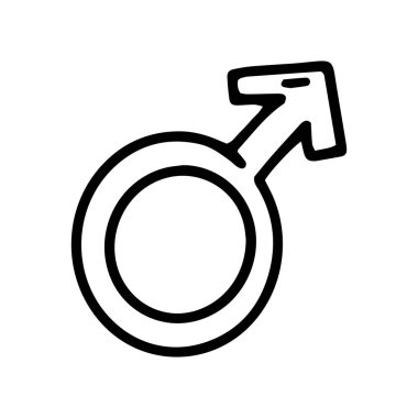 Erkek işaret çizgisi vektör karalaması basit simge