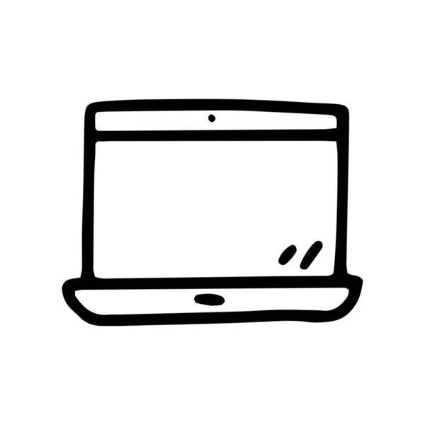 Laptop linha vetor doodle design ícone simples —  Vetores de Stock