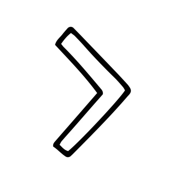 Freccia destra linea vettoriale doodle semplice icona — Vettoriale Stock