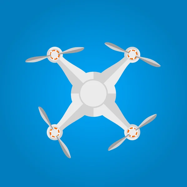 Platte vector pictogram voor grijze quadrocopter — Stockvector