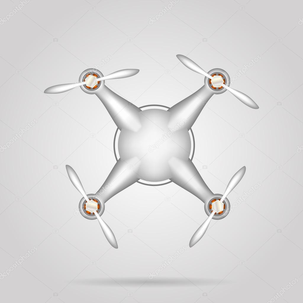 Vector illustration of gray quadrocopter