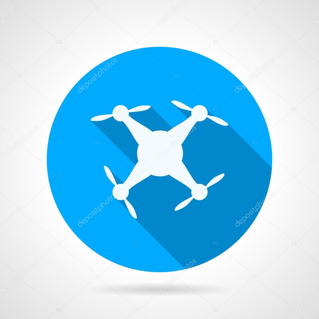 Circle vector icon for white quadrocopter