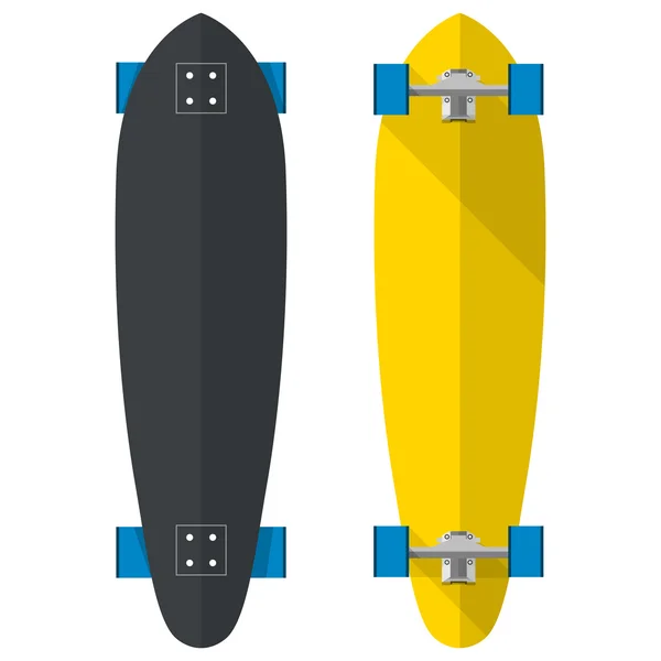 Ilustración vectorial plana de longboards ovalados — Vector de stock