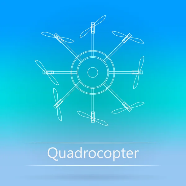 Diseño de anuncios de contorno para quadrocopter — Vector de stock