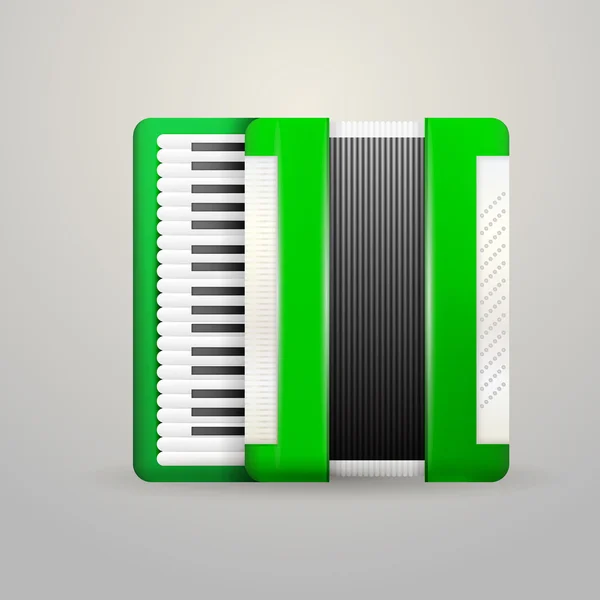 Vector illustration of green accordion — Stock Vector