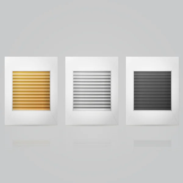 Ilustración vectorial de persianas de ventana en marco — Vector de stock
