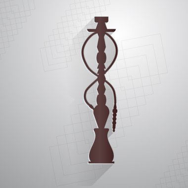 Flat vector brown icon for hookah clipart