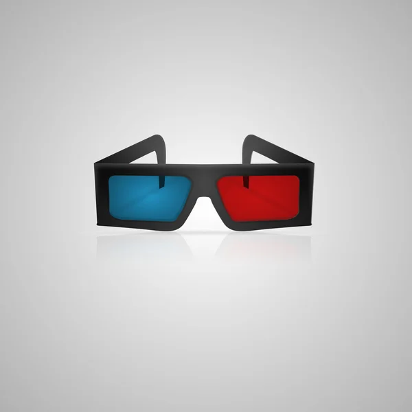Vector illustration of black 3d cinema glasses — Stock Vector