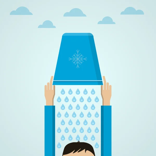 Desafío de cubo de hielo. Ilustración vectorial plana . — Vector de stock