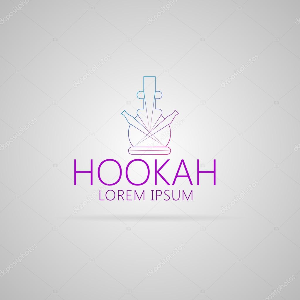 Contour vector illustration of hookah