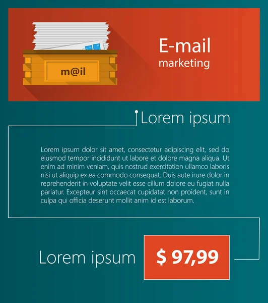 Flache Vektor minimalistische Vorlage Business-Design. E-Mail Marketing. — Stockvektor