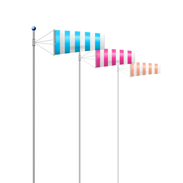 Vectorillustratie van windsocks door de wind — Stockvector