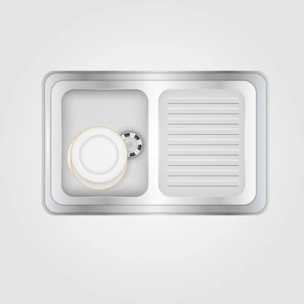 矢量图的厨房的水槽 — 图库矢量图片