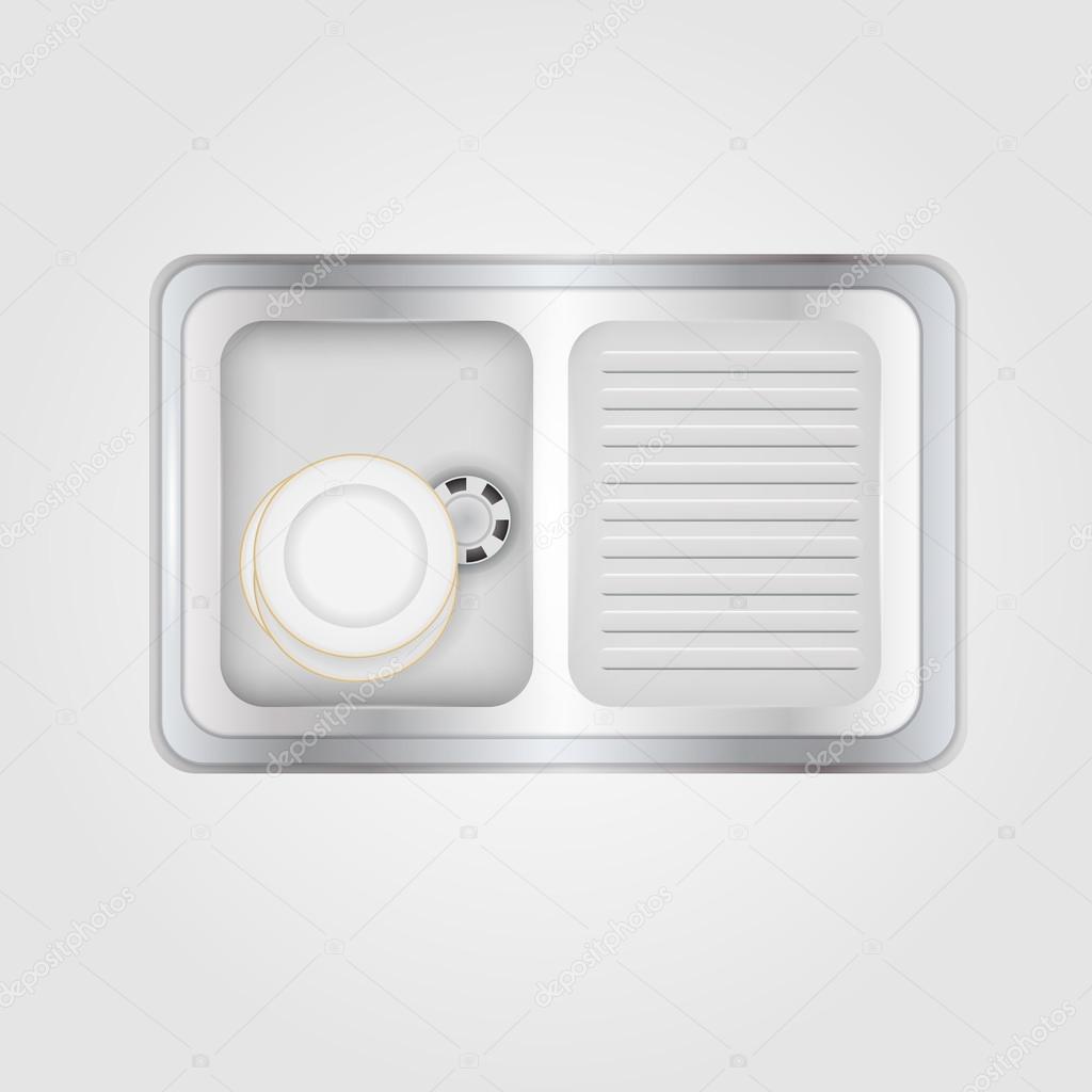 Vector illustration of kitchen sink
