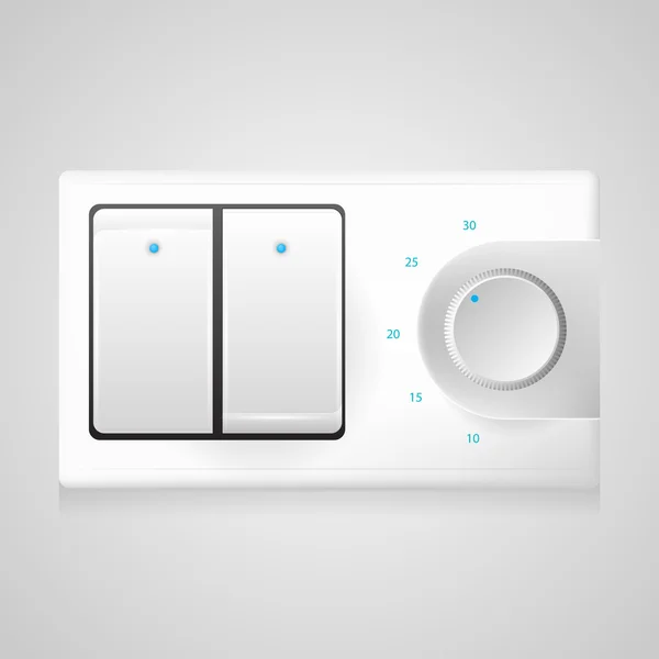 Vector illustration of white switch with dimmer — Stock Vector