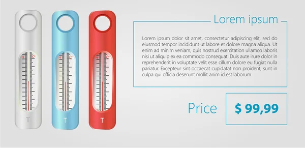 Modèle vectoriel minimaliste plat business design. Thermomètres . — Image vectorielle