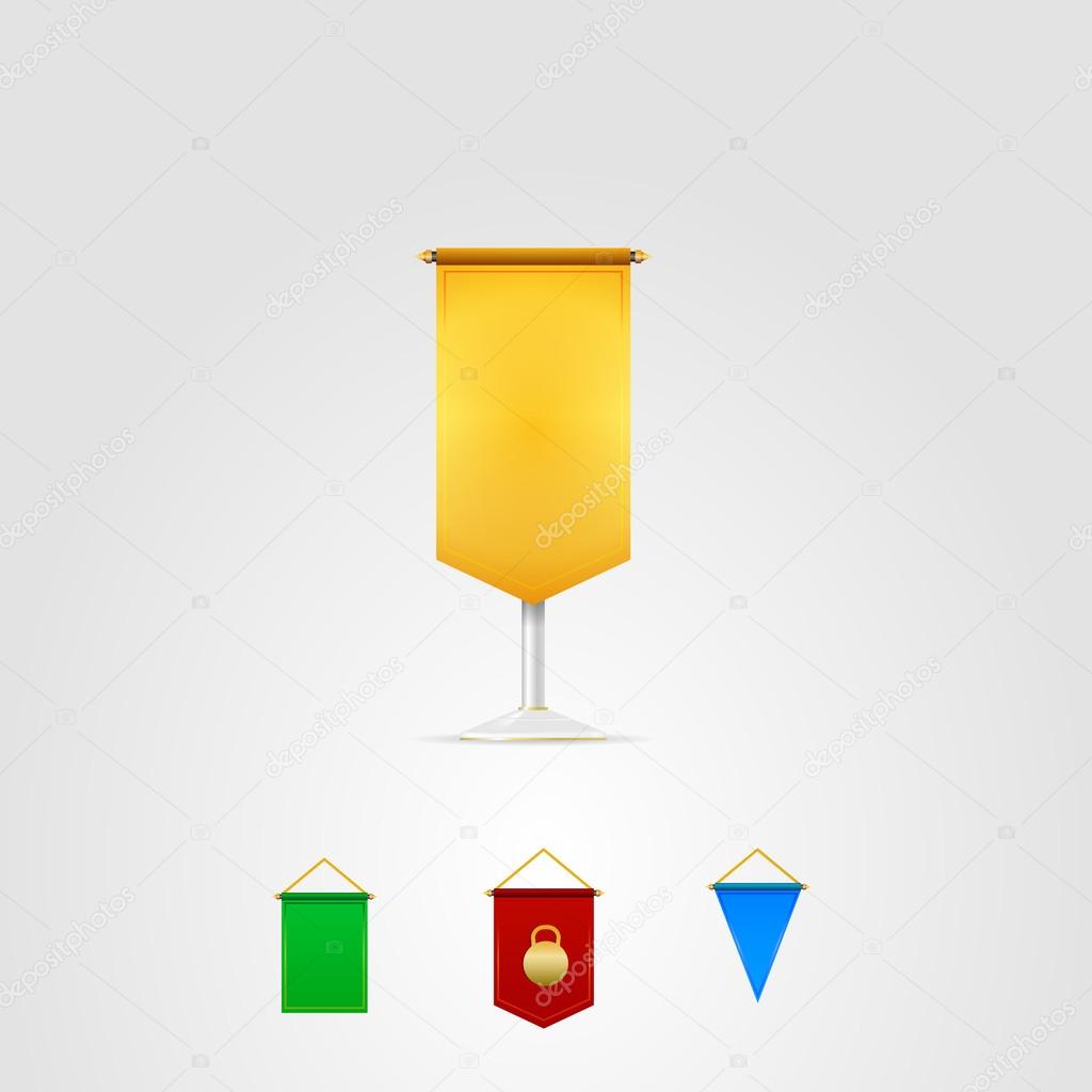 Vector illustration of colored pennants