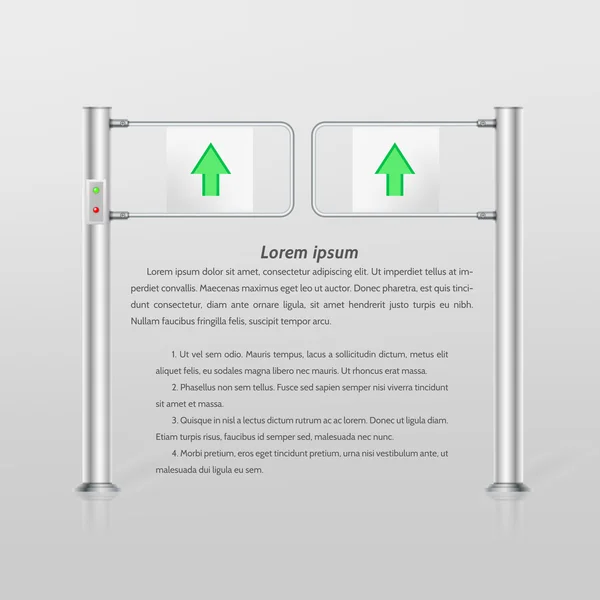 Vectorillustratie van dubbele tourniquet met groene pijlen — Stockvector