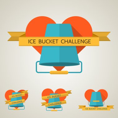 Düz kavramı vektör çizim buz kovası Challenge