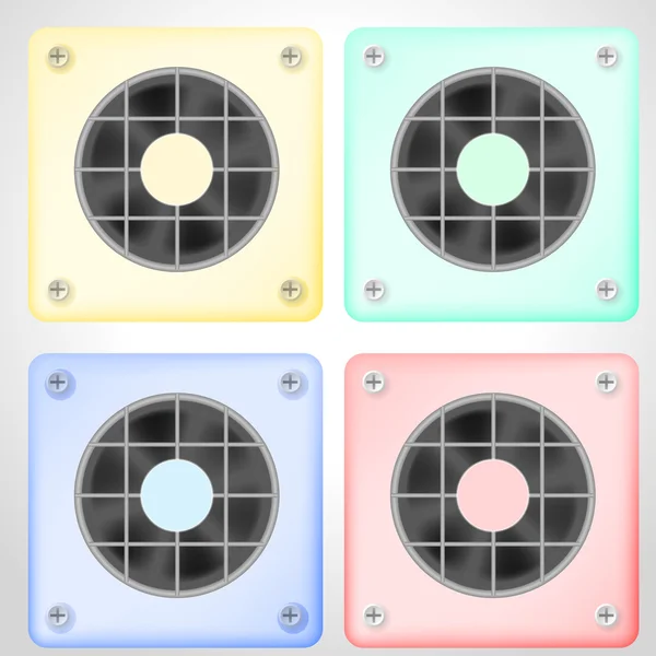 Illustrazione vettoriale di una serie di ventilazioni colorate — Vettoriale Stock