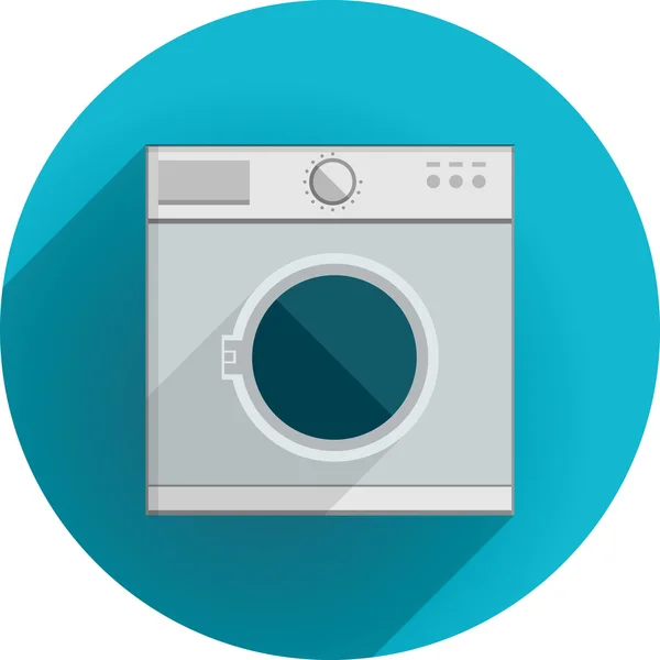 Platte vector pictogram voor wasmachine — Stockvector