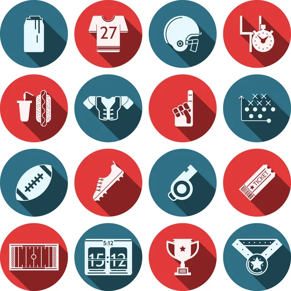 Flat vector icons for American football — Stock Vector