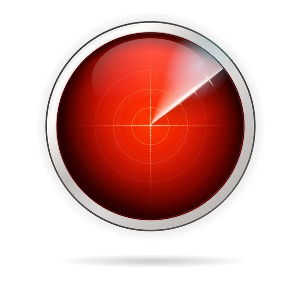 Vector icon for red radar — Stock Vector