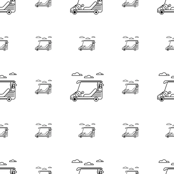 高尔夫的无缝矢量背景。高尔夫球车 — 图库矢量图片