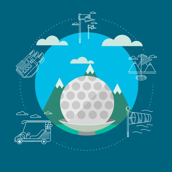 Platt vektor illustration Golf — Stock vektor