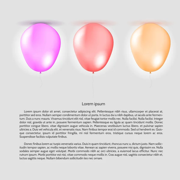 Ilustracja wektorowa kolorowe balony — Wektor stockowy