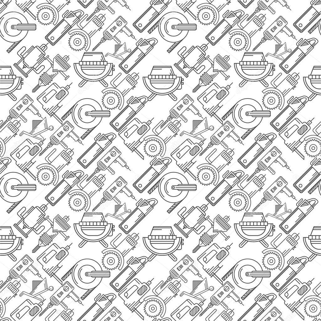 Seamless vector background for construction tools Stock Vector by