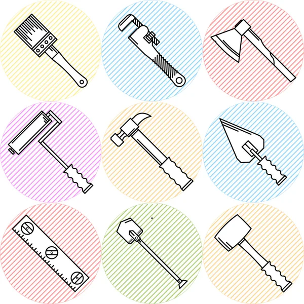 Stylish vector icons for woodwork tools — Stock Vector