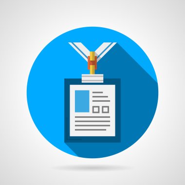 Adı rozet düz vektör simgesi