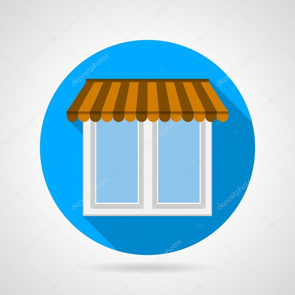 Flat vector icon for window with canopy