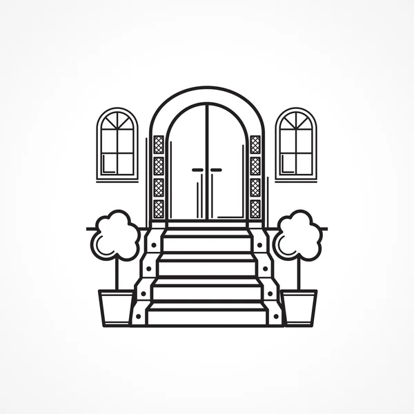 Icono de vector de línea para puerta delantera — Vector de stock