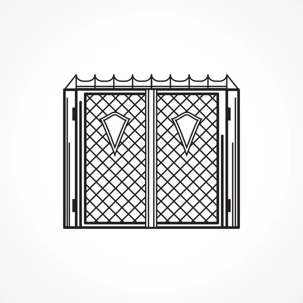 Ícone de vetor de linha para portões de ferro —  Vetores de Stock