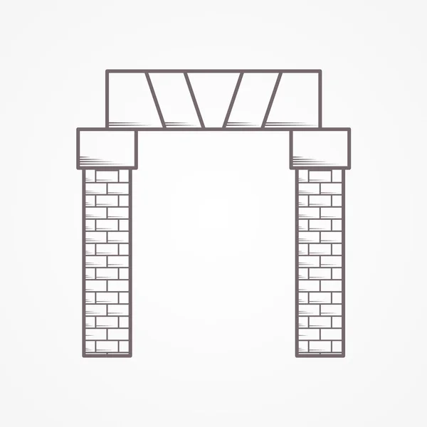 Icône vectorielle de ligne pour entrée en arc — Image vectorielle