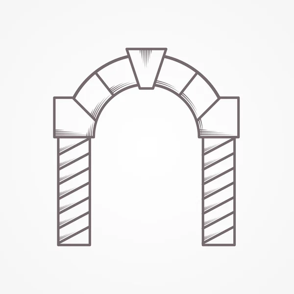 Flache Linie rund Bogen Vektor-Symbol — Stockvektor
