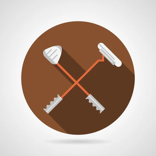 Cruzado palos de golf icono de vector plano — Vector de stock