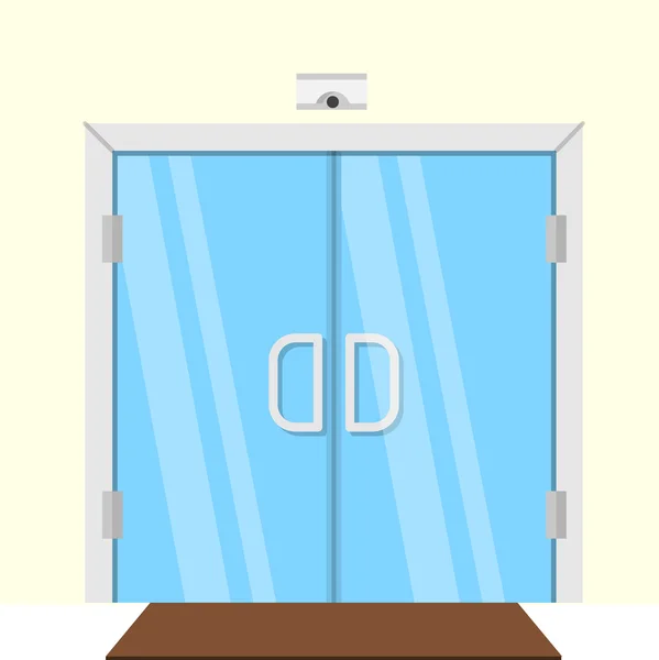 Düz vektör çizim şeffaf cam kapı