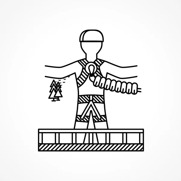 Абстрактная векторная икона для экстремального спорта. Верёвочный прыгун . — стоковый вектор