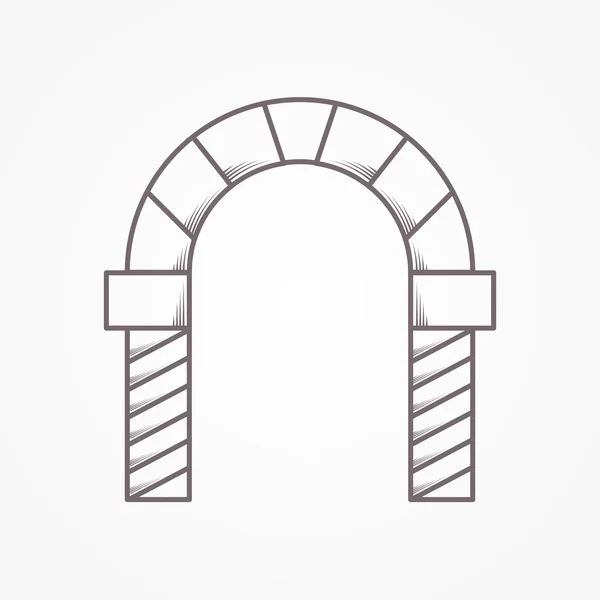 Icono de vector de línea plana para arco redondo — Archivo Imágenes Vectoriales