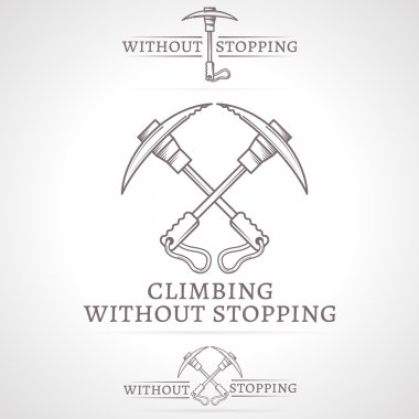 Metin ile çapraz buz baltaları simge vektör çizim