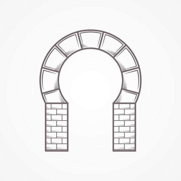 Flat vector icon for horseshoe arch