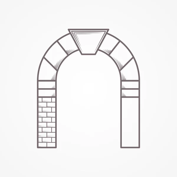 Yuvarlak kemer düz çizgi vektör simgesi